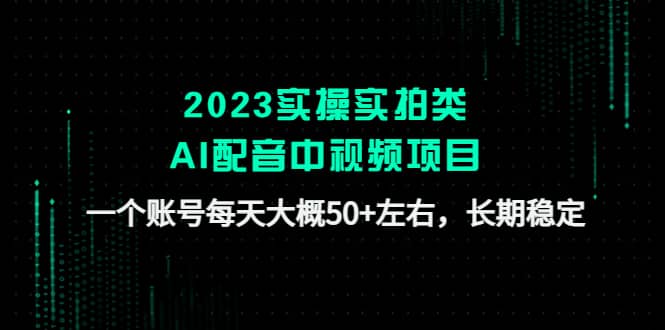 2023实操实拍类AI配音中视频项目，一个账号每天大概50+左右，长期稳定-疯来资源