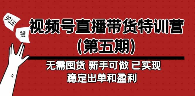 视频号直播带货特训营（第五期）无需囤货 新手可做 已实现稳定出单和盈利-疯来资源