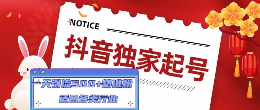 抖音独家起号，适合各类行业（9节视频课）-疯来资源