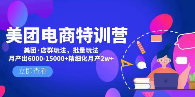 美团电商特训营：美团·店群玩法，无脑铺货-疯来资源