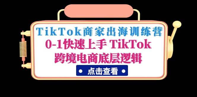 TikTok商家出海训练营：0-1快速上手 TikTok跨境电商底层逻辑(无水印)-疯来资源