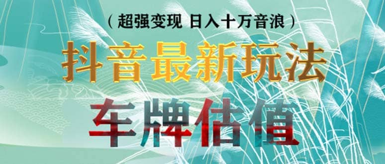 抖音最新无人直播变现直播车牌估值玩法项目 轻松日赚几百+【详细玩法教程】-疯来资源