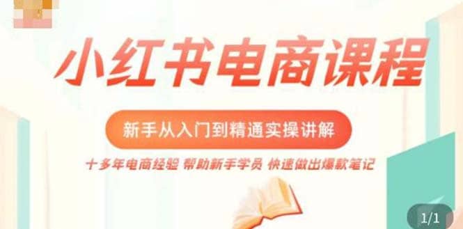 小红书电商新手入门到精通实操课，从入门到精通做爆款笔记，开店运营-疯来资源