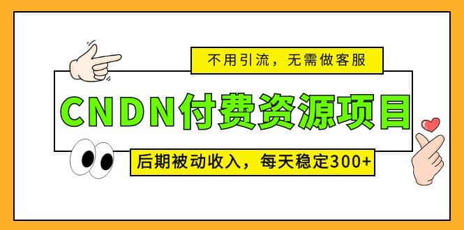 CNDN付费资源项目，不用引流，无需做客服，后期被动收入-疯来资源