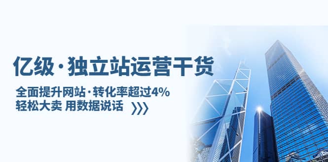 独立站运营干货：全面提升网站·转化率超过4%，轻松大卖 用数据说话-疯来资源