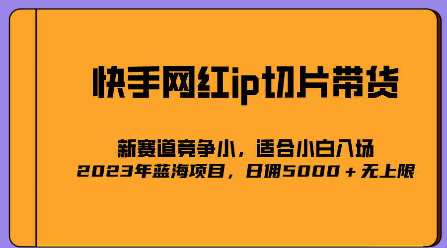 2023爆火的快手网红IP切片，号称日佣5000＋的蓝海项目，二驴的独家授权-疯来资源
