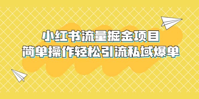 外面收费398小红书流量掘金项目，简单操作轻松引流私域爆单-疯来资源