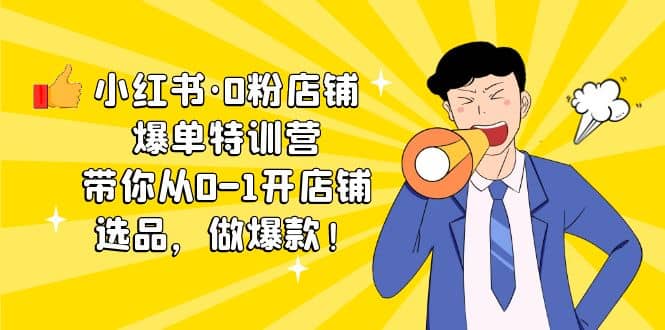 小红书·0粉店铺爆单特训营 带你从0-1开店铺，选品，做爆款（课程+工具包）-疯来资源