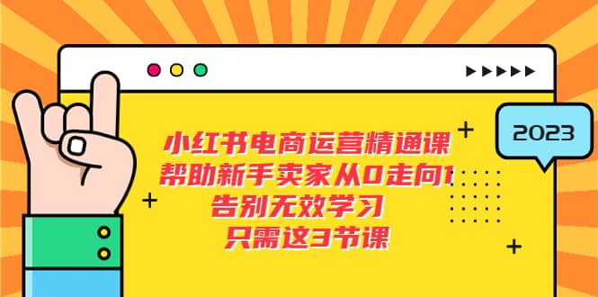 小红书电商·运营精通课，帮助新手卖家从0走向1 告别无效学习（7节视频课）-疯来资源