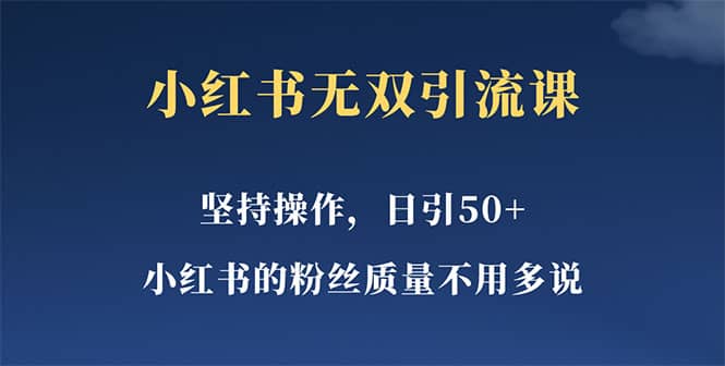 小红书无双课一天引50+女粉，不用做视频发视频，小白也很容易上手拿到结果-疯来资源