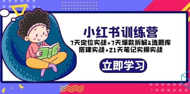 小红书训练营：7天定位实战+7天爆款拆解+选题库搭建实战+21天笔记实操实战-疯来资源