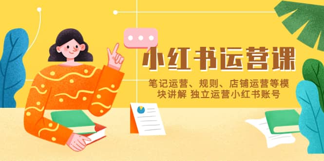 小红书·运营课，笔记运营、规则、店铺运营等模块讲解 独立运营小红书账号-疯来资源