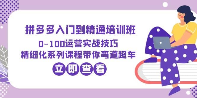 2023拼多多入门到精通培训班：0-100运营实战技巧 精细化系列课带你弯道超车-疯来资源