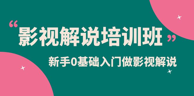 影视解说实战培训班，新手0基础入门做影视解说（10节视频课）-疯来资源