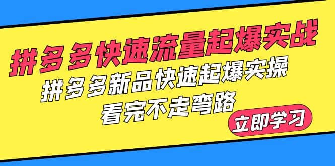 拼多多-快速流量起爆实战，拼多多新品快速起爆实操，看完不走弯路-疯来资源