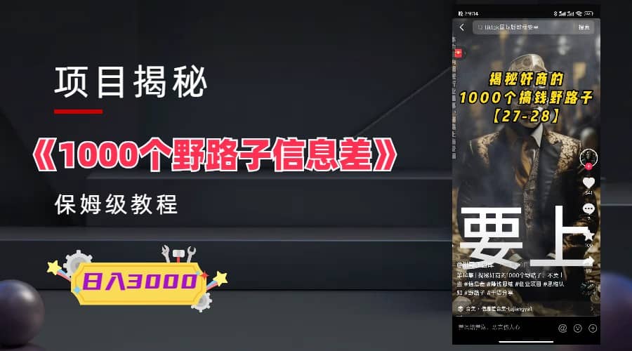 1000个野路子信息差保姆式教程-单日变现3000+的玩法解密-疯来资源