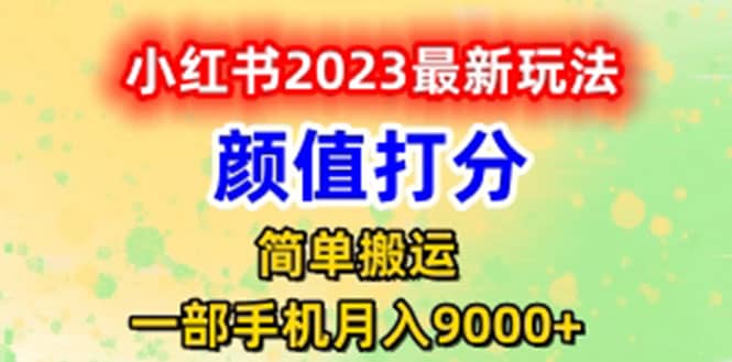 最新小红书颜值打分玩法，日入300+闭环玩法-疯来资源