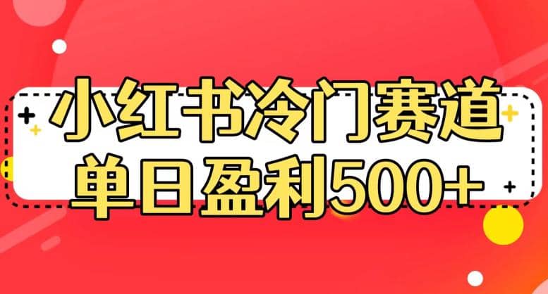 小红书冷门赛道，单日盈利500+【揭秘】-疯来资源