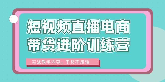 短视频直播电商带货进阶训练营：实战教学内容，干货不废话-疯来资源