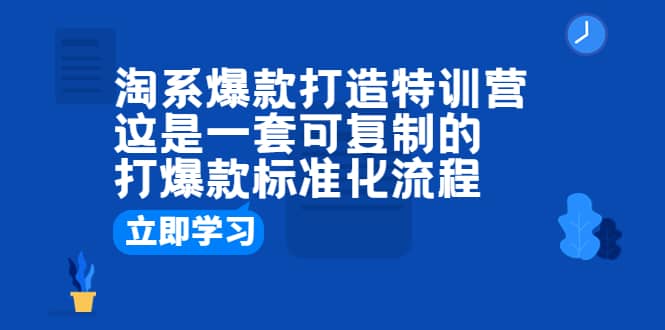 淘系爆款打造特训营：这是一套可复制的打爆款标准化流程-疯来资源