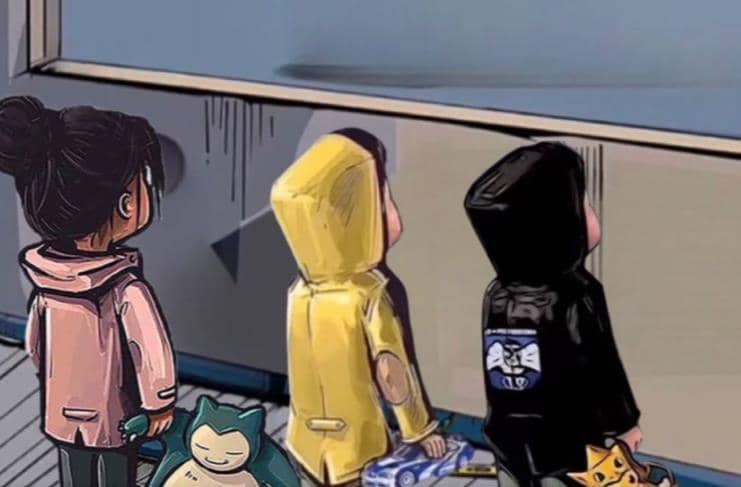 橱窗看车男孩汽车头像制作项目-疯来资源
