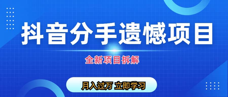 自媒体抖音分手遗憾项目私域项目拆解-疯来资源