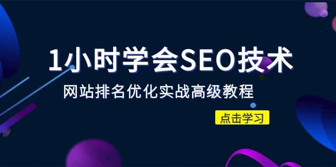 1小时学会SEO技术 网站排名优化实战高级教程-秒杀市面95%收费几千的SEO教程-疯来资源