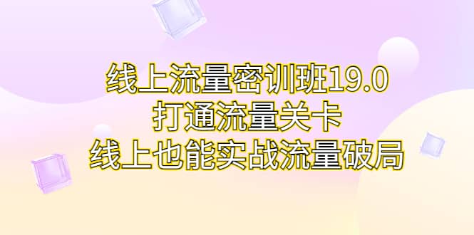 线上流量密训班19.0，打通流量关卡，线上也能实战流量破局-疯来资源