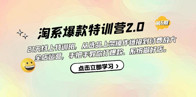 淘系爆款特训营2.0【第六期】从选品上架到付费放大 全店运营 打爆款 做好店-疯来资源