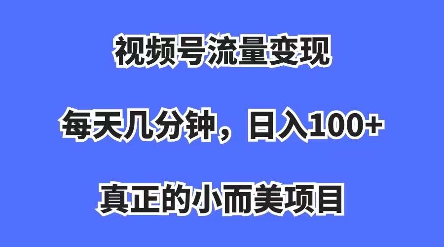 视频号流量变现，每天几分钟，收入100+，真正的小而美项目-疯来资源