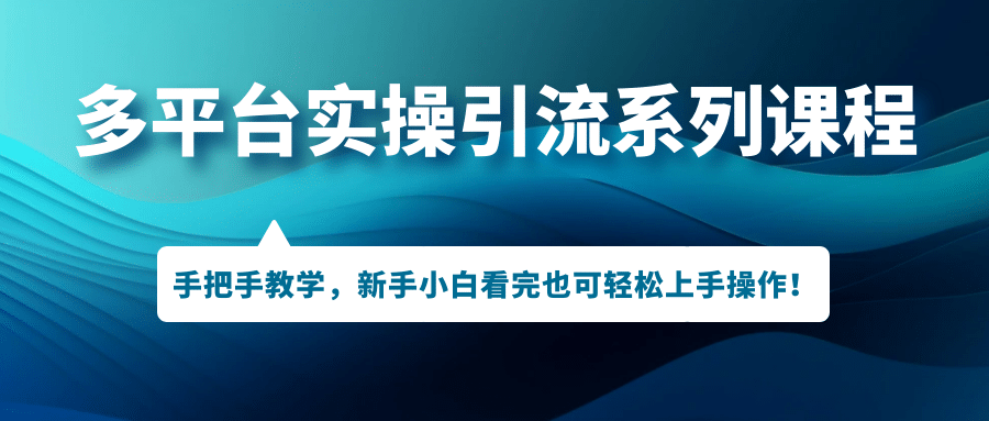 多平台实操引流系列课程，手把手教学，新手小白看完也可轻松上手引流操作-疯来资源