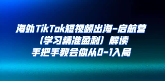 海外TikTok短视频出海-启航营（学习精准盈利）解读，手把手教会你从0-1入局-疯来资源