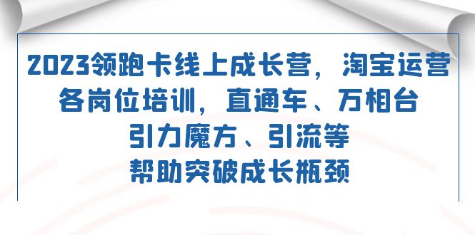 2023领跑·卡 线上成长营 淘宝运营各岗位培训 直通车 万相台 引力魔方 引流-疯来资源