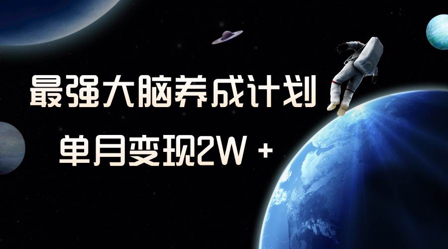 冷门虚拟项目，最强大脑养成计划，一个月变现2W＋-疯来资源
