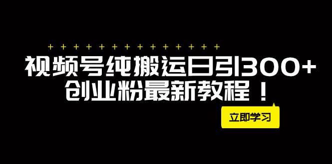 外面卖2580视频号纯搬运日引300+创业粉最新教程！-疯来资源
