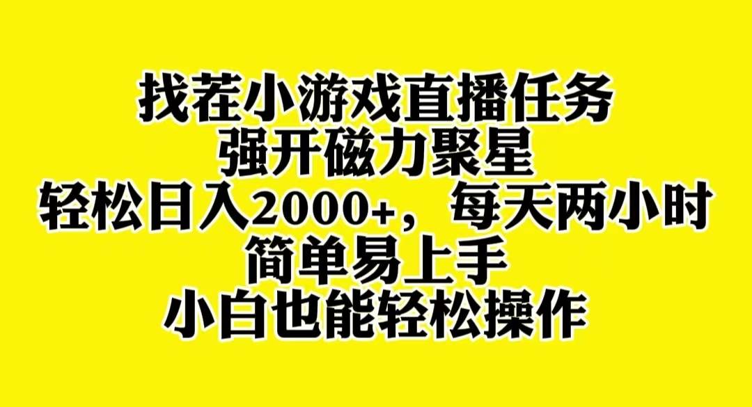 找茬小游戏直播，强开磁力聚星，轻松日入2000+，小白也能轻松上手-疯来资源