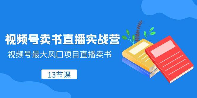 视频号-卖书直播实战营，视频号最大风囗项目直播卖书（13节课）-疯来资源