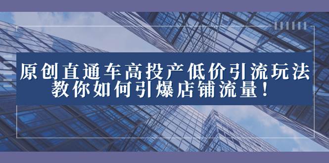2023直通车高投产低价引流玩法，教你如何引爆店铺流量！-疯来资源