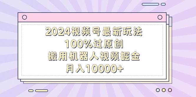 2024视频号最新玩法，100%过原创，搬用机器人视频掘金，月入10000+-疯来资源