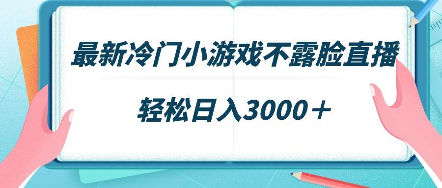最新冷门小游戏不露脸直播，场观稳定几千，轻松日入3000＋-疯来资源