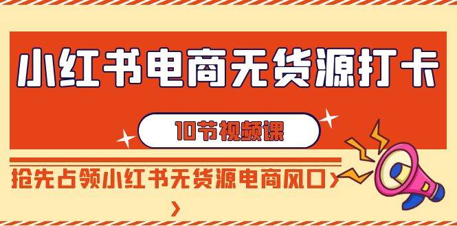 小红书电商-无货源打卡，抢先占领小红书无货源电商风口（10节课）-疯来资源