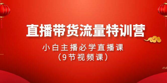 2024直播带货流量特训营，小白主播必学直播课（9节视频课）-疯来资源