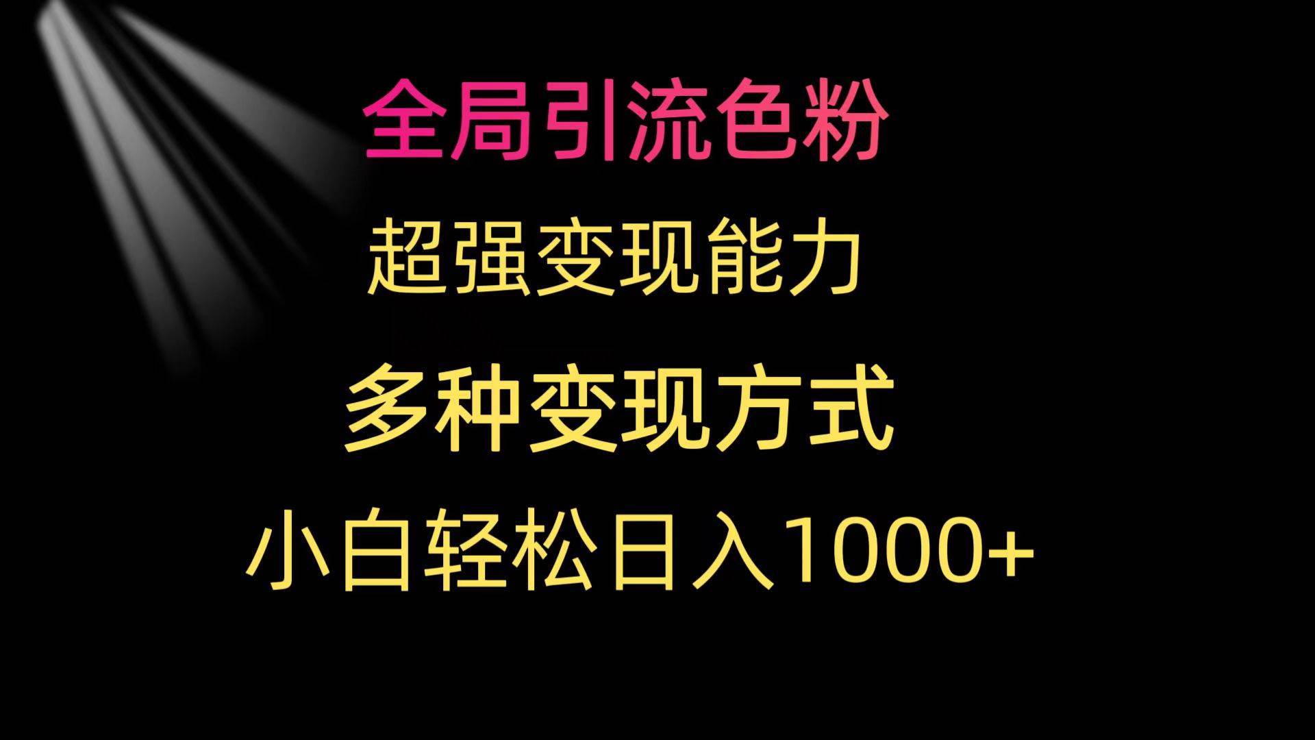 全局引流色粉 超强变现能力 多种变现方式 小白轻松日入1000+-疯来资源