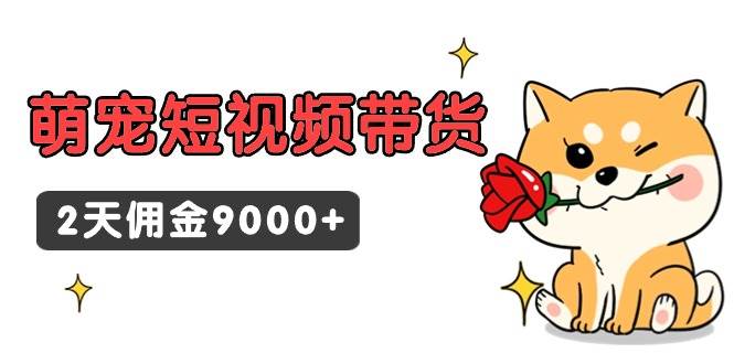 东哲日记·萌宠短视频带货，2天佣金9000+-疯来资源