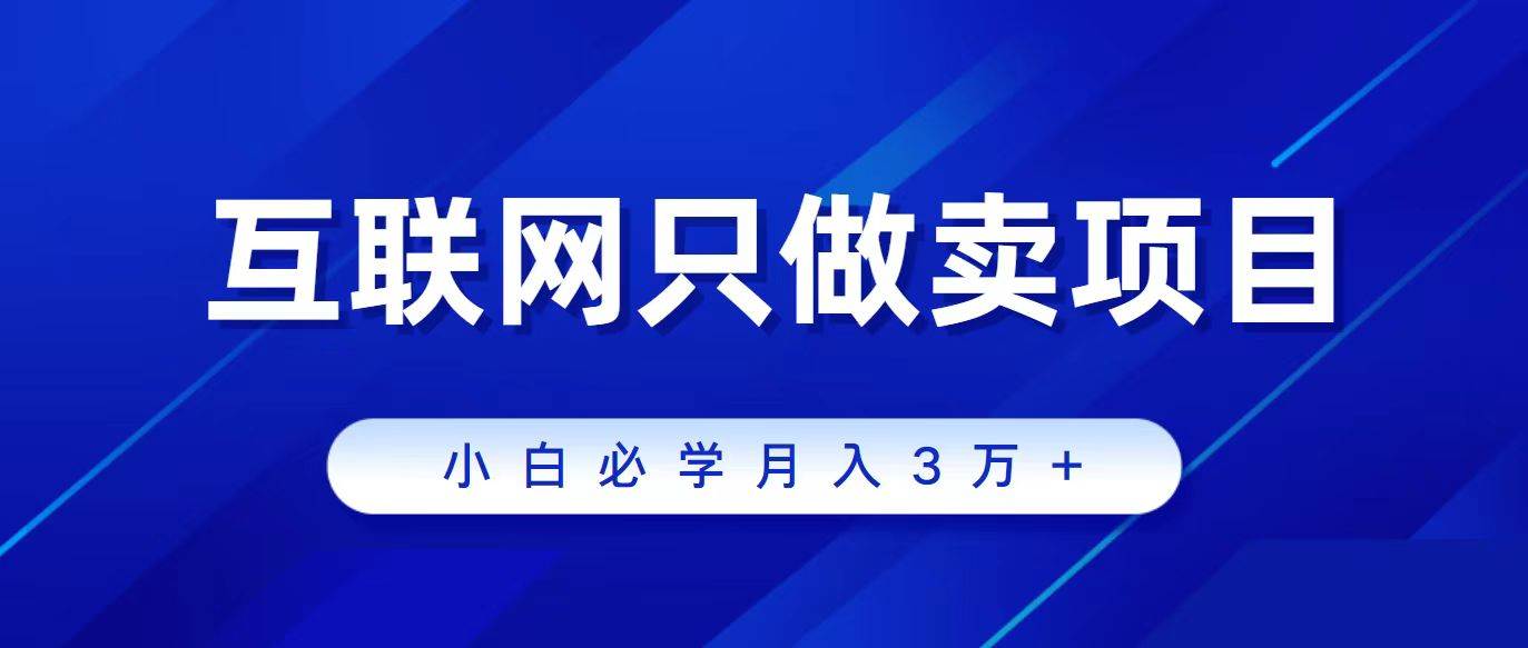 互联网的尽头就是卖项目，被割过韭菜的兄弟们必看！轻松月入三万以上！-疯来资源