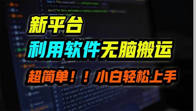新平台用软件无脑搬运，月赚10000+，小白也能轻松上手-疯来资源