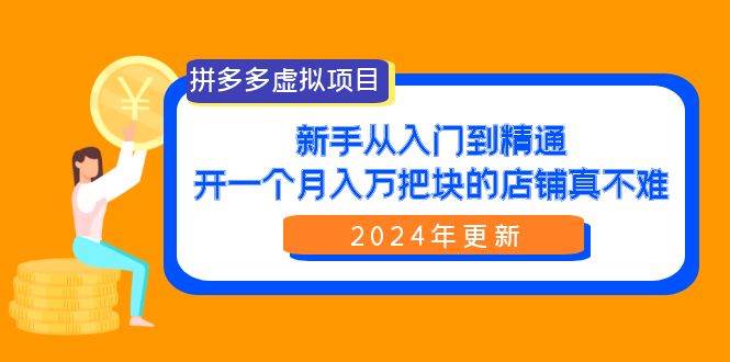 拼多多虚拟项目：入门到精通，开一个月入万把块的店铺 真不难（24年更新）-疯来资源