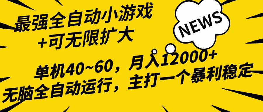 2024最新全网独家小游戏全自动，单机40~60,稳定躺赚，小白都能月入过万-疯来资源