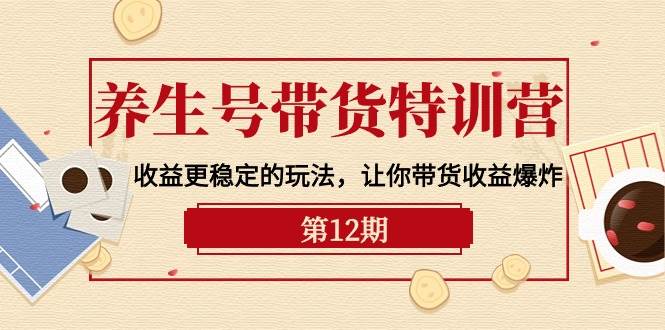 养生号带货特训营【12期】收益更稳定的玩法，让你带货收益爆炸-9节直播课-疯来资源