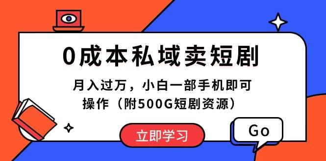 0成本私域卖短剧，月入过万，小白一部手机即可操作（附500G短剧资源）-疯来资源
